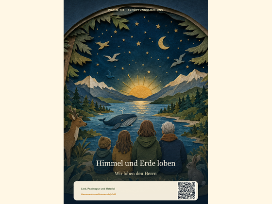 Vorschau des Psalm-148-Posters mit der Papierschnitt-Schöpfungslichtung