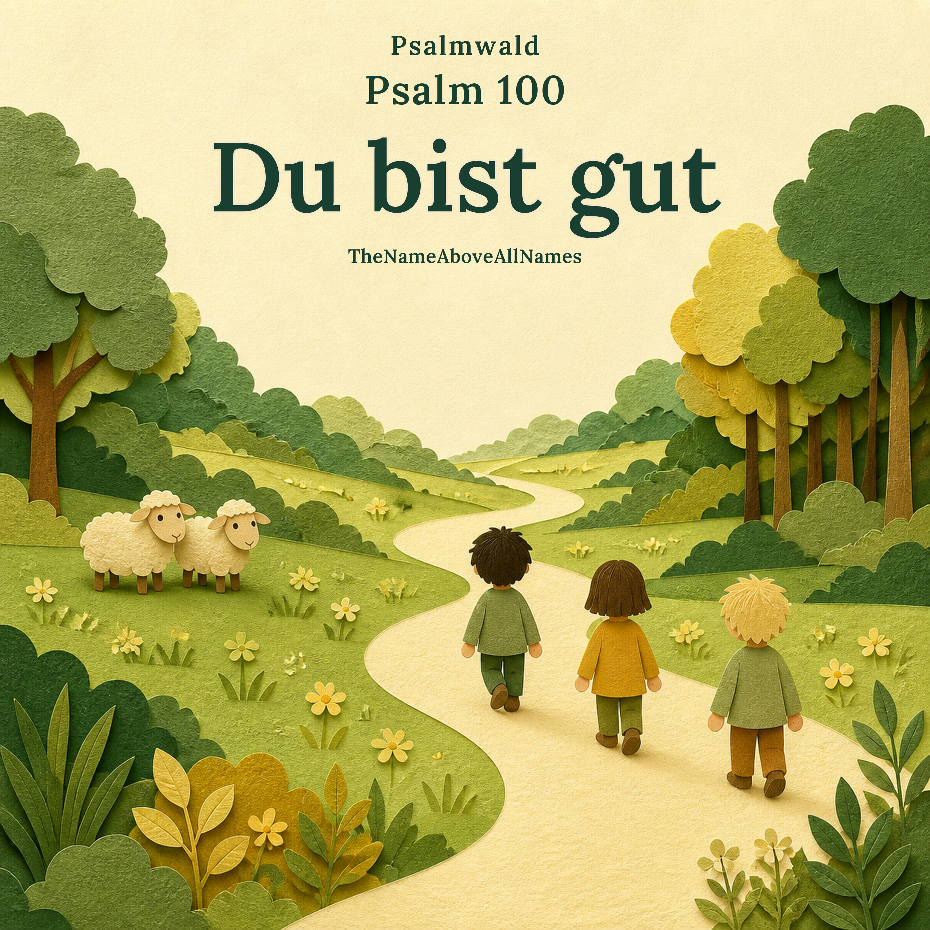 Psalm 100: Du bist gut – farbenfrohe Papierschnitt-Freudenlichtung